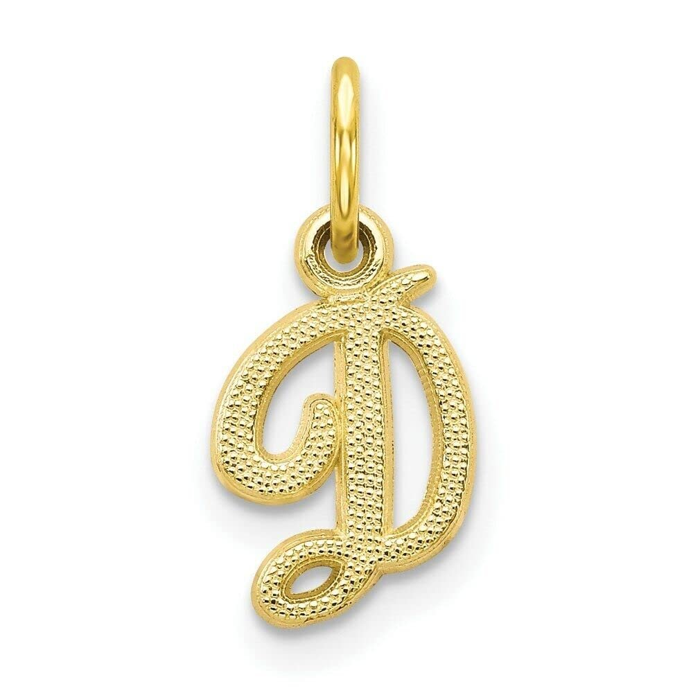 Exclusive Jewelry made of Precious Metals and Stones Real 10K Yellow Gold Initial D Charm; Women & Men Style Exclusive Jewelry-177