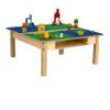 Time-2-Play Kids 35" W Square Blue & Green Activity Play Table, Compatible for Duplo Blocks with Trough & Shelf, Build & Learn Table, Building Blocks Table [14" Long Legs] view 3