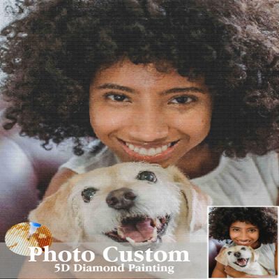Zoforthon Custom Diamond Painting Kits Full Drill for Adults Personalized Photo Customized Diamond Painting Art, Private Picture Home Wall Decor Canvas Gifts (Round,28x28inch/70x70cm)