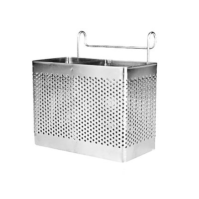 Kitchen Utensil Storage Holder, Stainless Steel Utensil Container Hanging Mesh Utensil Drying Rack Fork Chopsticks Storage Organizer Tableware Dinner Service Holder Cutlery Rack (Double Grid)