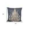 Bed Bath & Beyond 18" X 18" Grey and White Abstract Zippered Polyester Throw Pillow view 2