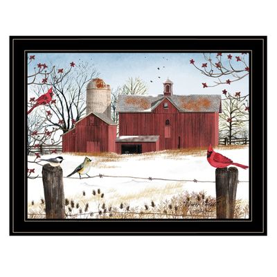 Winter Friends 8 Black Framed Print Wall Art