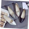 Levemolo 1pair Charming Flat Sole Shoes for Women Soft Bottom Non- Design for Casual Wear Birthday Festivals Grey view 2