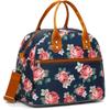 FlowFly Insulated Lunch Bag With Shoulder Strap for Women, Men, and Kids, Large and Reusable, Handle, Freezable Work and School Travel Tote and Meal Prep Organizer,Peony view 1