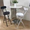 No Installation Folding Bar Stool With Backrest And Non-slip Feet, Foldable Bar Stool Chair With Padded Seats Seat Height26"/24"/22", Collapsible Bar Stools For Adults, Breakfast Bar Stools ( Color : view 2