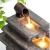 SUNESA Tabletop Fountains Indoor Tabletop Water Fountain Creative Recycled Water Resin Waterfall Fountain - for Give Gifts Home Bedroom or Office Decor Desktop Fountain view 3