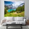 BELECO Mountain Lake Scenery Tapestry 141x118 Alps Mountains Wall Tapestry Blue Lake Green Forest Pine Trees Nature Landscape Tapestry Wall Hanging for Bedroom Living Room Dorm Decor Home Decor view 3