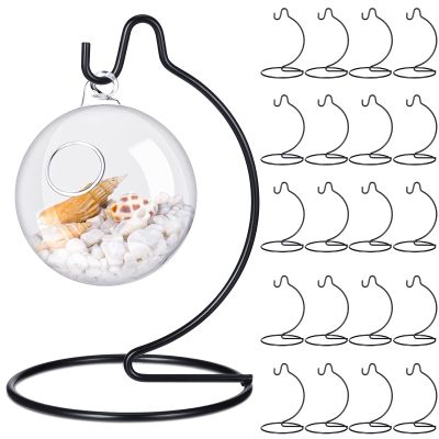 Tatuo 20 Pcs Ornament Display Stand Christmas Holder Hanger Stands Glass Ball Ornament Holder Metal Iron Hanging Hanger for Display Terrarium Air Plant Home Party Decoration