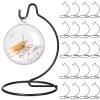 Tatuo 20 Pcs Ornament Display Stand Christmas Holder Hanger Stands Glass Ball Ornament Holder Metal Iron Hanging Hanger for Display Terrarium Air Plant Home Party Decoration view 1