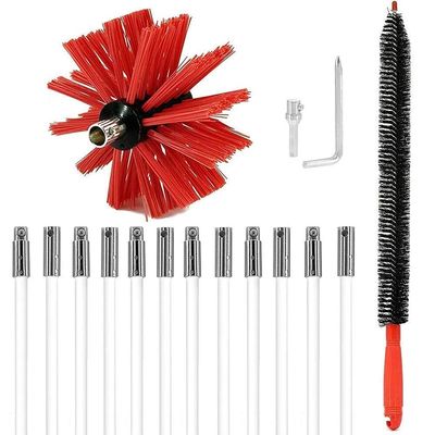chimney sweep kit Fireplace Chimney Brushes,Dryer Vent Cleaning Kit,Flexible Lint Brush With Drill Attachment For Faster Cleaning,Range Hoods Tubes Cleaning Tool Kits ( Color : 12X , Size : 410mm )