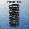 Tudomro Umbrella Stands for Entryway Large Metal Umbrella Holder 6.3 x 5.5 x 16.5 Inches with Removable Water Tray and Hooks Decor Freestanding Rectangular Hollow Rack for Home Office(Black) view 2