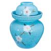 QPZK Cute Traditional Chinese Porcelain Pickle Jar, Ceramic Fermentation Crock Pickling Pot,Fermenting Jar with Water Seal Airlock Lid Stoneware Fermenter for Kimchi Saue 8KG view 1