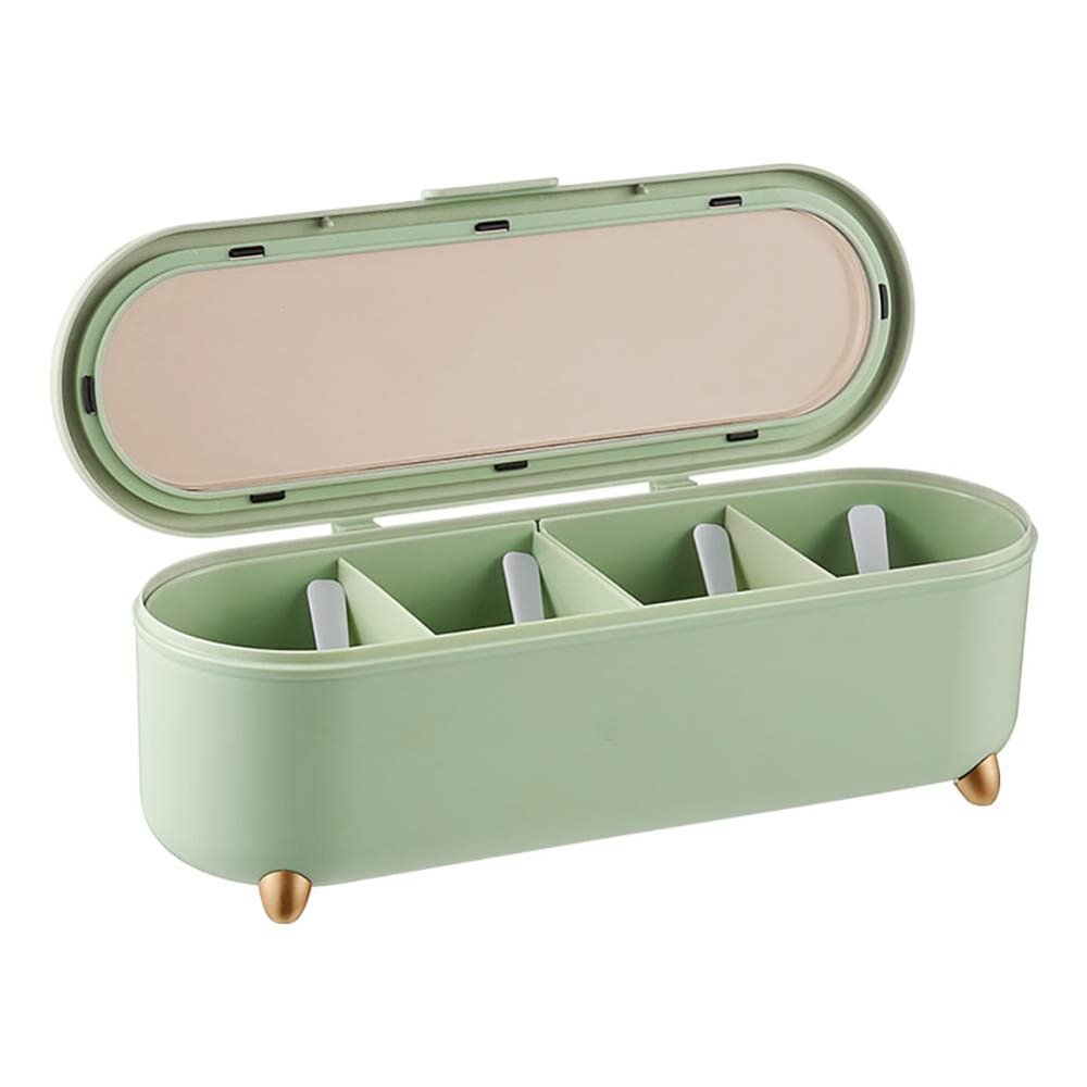 FEMUN, seasoning pot, 4-in-1 seasoning box, kitchen household seasoning box - transparent clamshell, baffle design, box can be used for kitchen storage salt, sugar, MSG and other seasoning