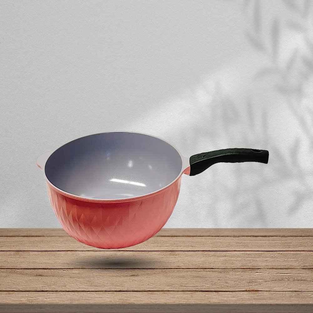 |Made In Korea| Non-Stick Ceramic Frying Wok Pan Interior Exterior Pan 13-1/2"