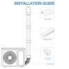 4" W 9Ft L Line Set Cover Kit for Mini Split Air Conditioners Decorative PVC Slim Line Cover for Central AC & Heat Pumps Systems Tubing Cover view 3
