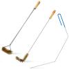 Nuenen 3 Pieces Fryer Cleaning Tools Including L Shaped Fryer Cleaning Brush, Deep Cleanout Rod and Long Handle Basket Brush, Good to 750f for Restaurant Accessories view 1