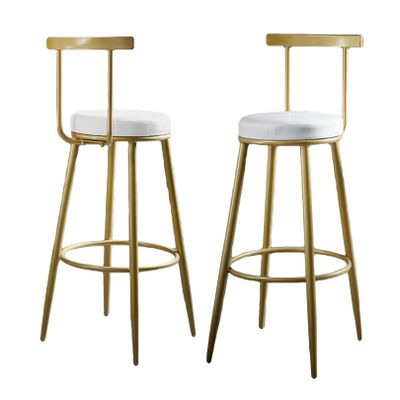 Bar Stools Set of 2 with with Metal Legs & Comfortable Backrest Ergonomic Faux Leather High Bar stools for Bar Counter Home and Kitchen Island