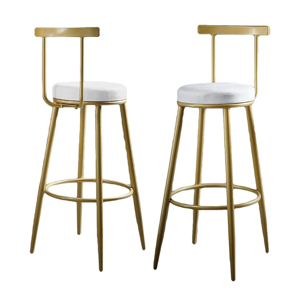 Bar Stools Set of 2 with with Metal Legs & Comfortable Backrest Ergonomic Faux Leather High Bar stools for Bar Counter Home and Kitchen Island