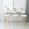 Bar Stools Set of 2 with with Metal Legs & Comfortable Backrest Ergonomic Faux Leather High Bar stools for Bar Counter Home and Kitchen Island view 4