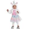 White and Rainbow Polyester & Tulle Magical Tutu Unicorn Dress with Attached Jacket & Hood Set - Size 3-6 Months - Perfect for Halloween Events and Unicorn Themed Parties view 1
