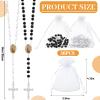 Taiyin 36 Pcs Wooden Bead Rosary Necklace with Crucifix and Our Lady of Guadalupe Scented First Communion Rosary with 36 Organza Bags Baptism Favors Catholic Gift for Men Women (White and Black) view 2