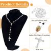 Taiyin 36 Pcs Wooden Bead Rosary Necklace with Crucifix and Our Lady of Guadalupe Scented First Communion Rosary with 36 Organza Bags Baptism Favors Catholic Gift for Men Women (White and Black) view 3