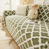 vctops Boho Geometric Sofa Cover Morocco Tile Pattern Sectional Couch Cover Soft Cozy Plush Sofa Slipcover for Dogs Washable Throw Blanket Couch Protector (Green,71"x91") view 1