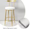Bar Stools Iron Bar Stool with Back White Leather Mat and Wrought Iron Scaffolding for Counter, Kitchen Breakfast Bar 2 Pcs Set view 3
