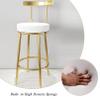 Bar Stools Iron Bar Stool with Back White Leather Mat and Wrought Iron Scaffolding for Counter, Kitchen Breakfast Bar 2 Pcs Set view 4