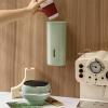 clinmday Paper Cup Dispenser,Multi-Function Wall-Mounted Punch Free Storing Large Capacity,Keep Neat Dustproof Home Paper Cup Container Household Accessories Green view 3