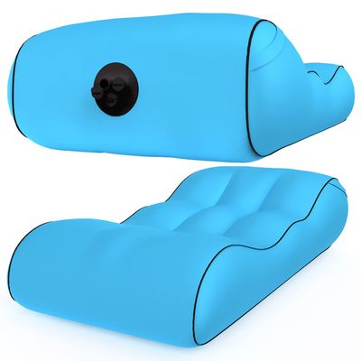 PHASFBJ Inflatable Couch Air Chair, Beach Chair for Water Proof & Anti-Air Leaking Design, Blow Up Chair Indoor & Outdoor, Inflatable Lounger Air Chair Sofa Bed Sleeping Bag Couch,Blue