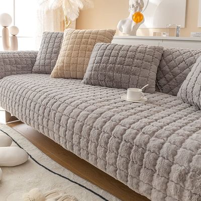 ALABOW Couch Sofa Covers 3 2 4 1 Seater Sofa Cover Sectional L Shape Non-Slip Velvet Quilted Soft Sofa Slipcover Washable Furniture Protector for Dogs, Children (Color : #5, Size : 110x110cm1pc)