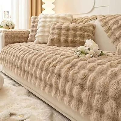 ALABOW Couch Sofa Covers 3 2 4 1 Seater Sofa Cover Sectional L Shape Non-Slip Velvet Quilted Soft Sofa Slipcover Washable Furniture Protector for Dogs, Children (Color : P, Size : 110x110cm1pc)