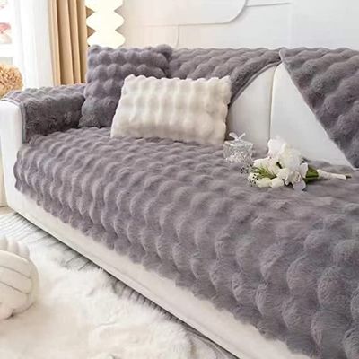 ALABOW Couch Sofa Covers 3 2 4 1 Seater Sofa Cover Sectional L Shape Non-Slip Velvet Quilted Soft Sofa Slipcover Washable Furniture Protector for Dogs, Children (Color : Medium, Size : 110x110cm1pc)