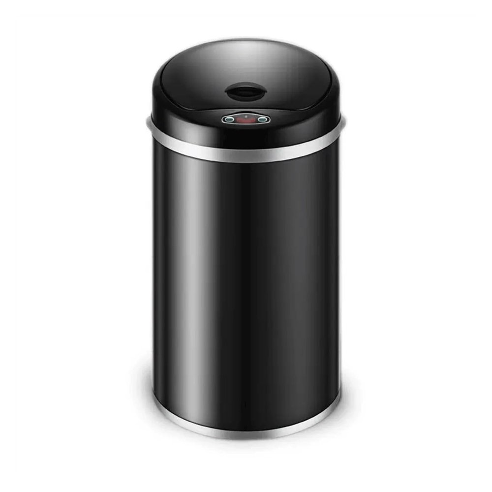 6L/8L/12L Intelligent Induction Electric Trash Can with Cover and Inner and Outer Double Buckets Trash Can ( Color : Black , Size : 12l )