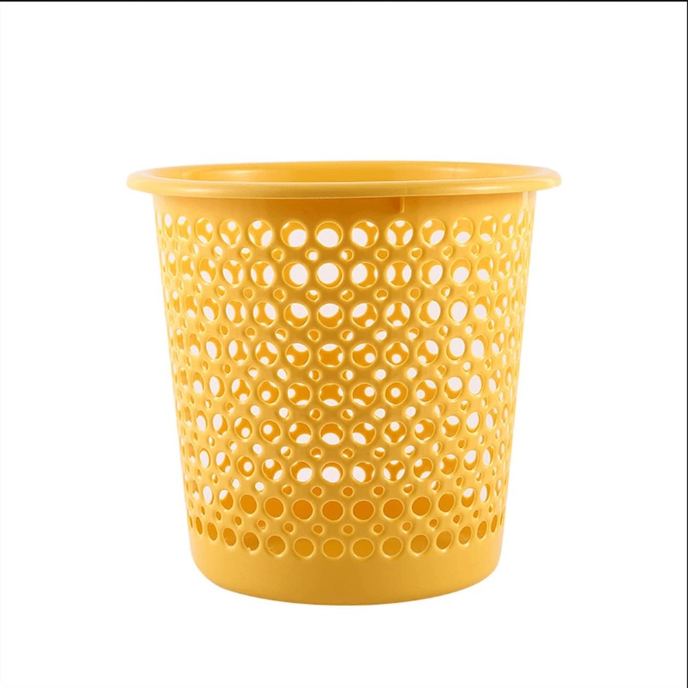 DYPASA Home Hollowed-Out Garbage can, Kitchen, Toilet, Plastic Paper Basket Without Cover (Color : Yellow)