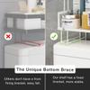 FLOLXNB Over The Toilet Storage,3-Tier Bathroom Organizer Shelves with Paper Holder, Multifunctional Toilet Rack,No Drilling Storage Shelf, Home Storage Space Saver Wall Mounting Design,White view 2