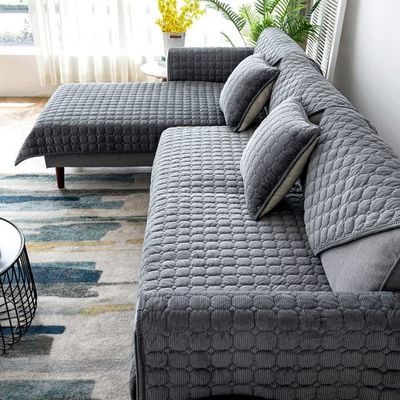 ALABOW Couch Sofa Covers 3 2 4 1 Seater Sofa Cover Sectional L Shape Non-Slip Velvet Quilted Soft Sofa Slipcover Washable Furniture Protector for Dogs, Children (Color : E, Size : 110x110cm1pc)