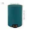 DYPASA 8L/13L Household Stainless Steel Pedal Trash Can Bedroom Office Trash Basket with Cover Trash Can (Color : Gold, Size : 13l) view 2