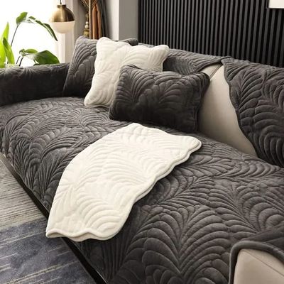 ALABOW Couch Sofa Covers 3 2 4 1 Seater Sofa Cover Sectional L Shape Non-Slip Velvet Quilted Soft Sofa Slipcover Washable Furniture Protector for Dogs, Children (Color : #27, Size : 90x160cm1pc)