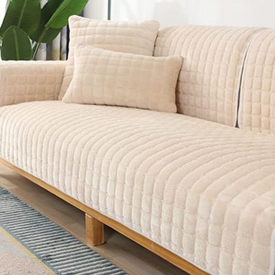 ALABOW Couch Sofa Covers 3 2 4 1 Seater Sofa Cover Sectional L Shape Non-Slip Velvet Quilted Soft Sofa Slipcover Washable Furniture Protector for Dogs, Children (Color : #2, Size : 90x160cm1pc)