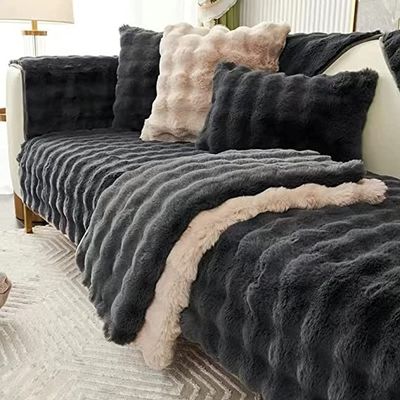 ALABOW Couch Sofa Covers 3 2 4 1 Seater Sofa Cover Sectional L Shape Non-Slip Velvet Quilted Soft Sofa Slipcover Washable Furniture Protector for Dogs, Children (Color : O, Size : 90x180cm1pc)