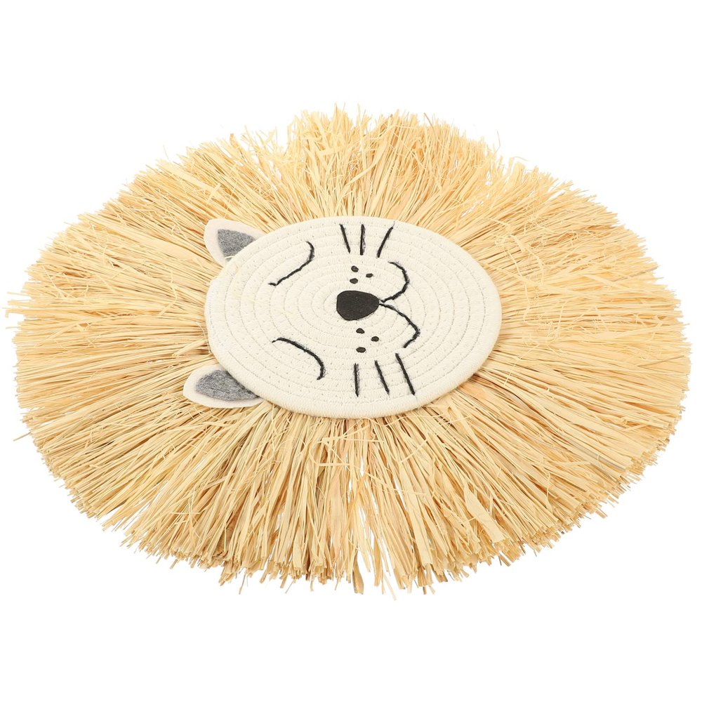 DECHOUS Cartoon Lion Woven Wall Decor Handmade Macrame Lion Head Ornament for Boys and Girls Room Nursery Birthday Party and Home Decoration Soft Rope Design