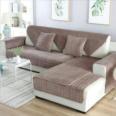 ALABOW Couch Sofa Covers 3 2 4 1 Seater Sofa Cover Sectional L Shape Non-Slip Velvet Quilted Soft Sofa Slipcover Washable Furniture Protector for Dogs, Children (Color : #4, Size : 90x180cm1pc)