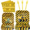 Inspireyee 160 Pack Construction Birthday Party Supplies Dump Truck Construction Birthday Decorations Construction Party Tableware Set - Plate, Napkins Serves 40 view 1