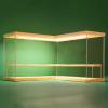 NONEMEY Clear Acrylic Display Case Stand with Wood Base 2/3/4/5/6 Tier Storage Box Showcase Dustproof Organizer Box for Collectibles (2Tier L Shape) view 1