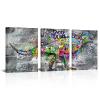 LoveHouse Dinosaur Canvas Wall Art Graffiti Dinosaur Painting Pictures Prints Boys and Kids Room Decorations view 1