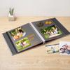 HoneyTolly Large Photo Album Self Adhesive 4x6 8x10 10x12 13"x12.6" Scrapbook 12.6"x11" Inch 60 Black Sticky Pages Linen Cover Magnetic Photo Album with A Metallic Pen and DIY Stickers(Grey) view 2