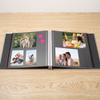 HoneyTolly Large Photo Album Self Adhesive 4x6 8x10 10x12 13"x12.6" Scrapbook 12.6"x11" Inch 60 Black Sticky Pages Linen Cover Magnetic Photo Album with A Metallic Pen and DIY Stickers(Grey) view 3
