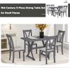 RUNNA Farmhouse Wooden 5-Piece Dining Table Set with Rectangular Table,4 Upholstered Chairs and V-Shaped Backrest,for Small Places Restaurants LivingRoom Furniture (Grey@A) view 2
